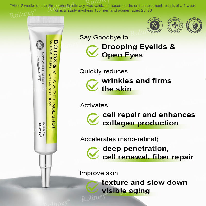 Made and shipped from the USA 💫Rolimey® Botox & Vita-A Retinol Shot Wrinkle-Lift Tightening cream - Last Day Promotion 70% OFF