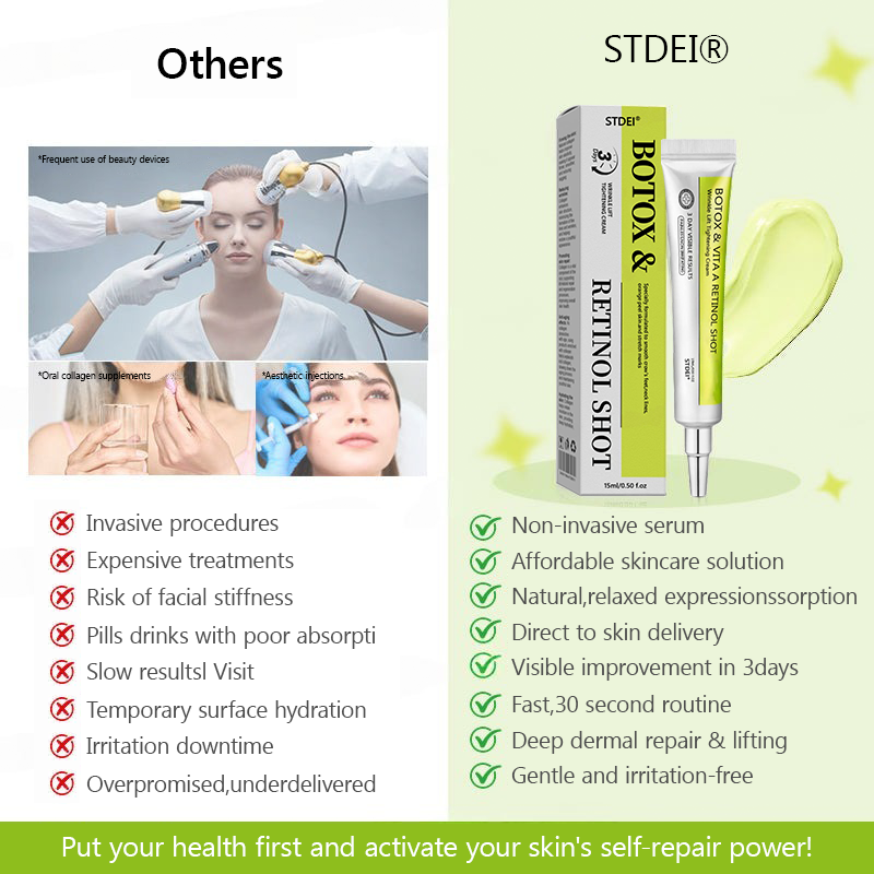 𝑶𝒇𝒇𝒊𝒄𝒊𝒂𝒍 𝑺𝒕𝒐𝒓𝒆👍| Regain youthful skin nown 💫STDEI® BOTOX & VITA A RETINOL SHOT Wrinkle Lift Tightening Cream